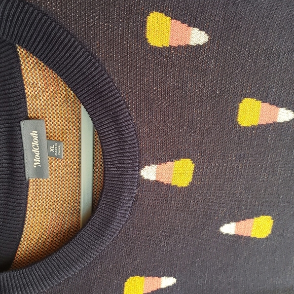 Modcloth Sweaters - Candy Corn intarsia sweater - hole on collar
